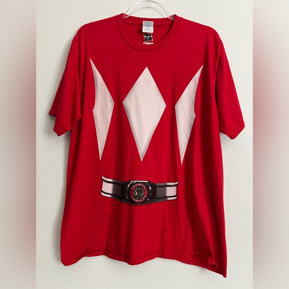 Hasbro Port & Company Cosplay Red Power‎ Ranger Short Sleeve T-Shirt Size XL
